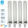4 Pack PL13S PLS13 50 ECO CFL Plug-In 13W Watt T4 Bi 2-Pin GX23 5000K Daylight gallery