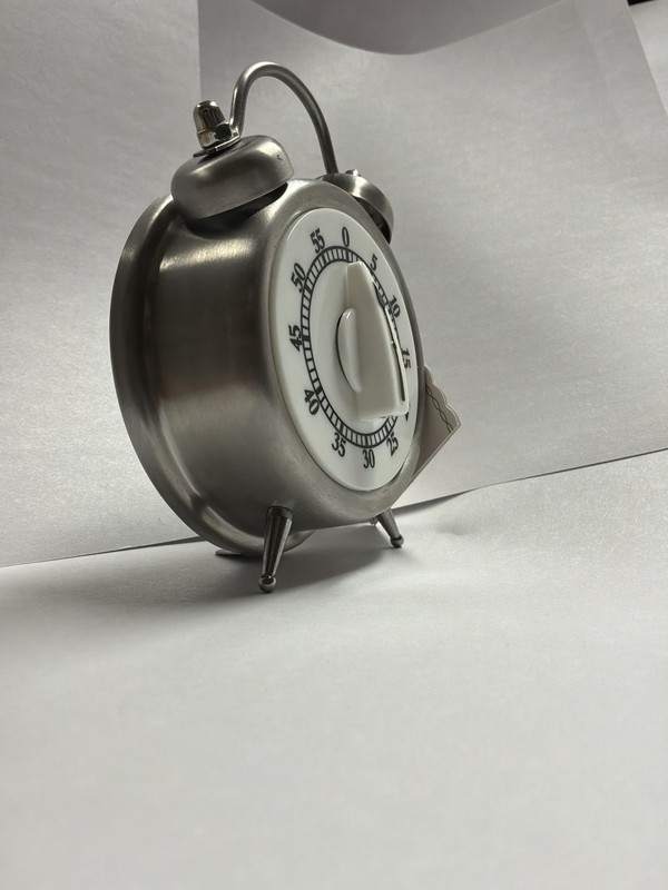 Kitchen Timer Retro Clock Manual Wind-Up Mechanical Alarm Counting 60 Min Silver gallery