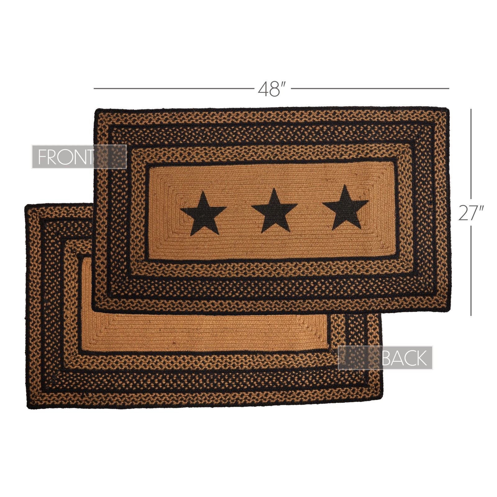 Accent Rug Farmhouse Jute Primitive 27x48 Stars Rect No Slip Floor VHC Brands gallery