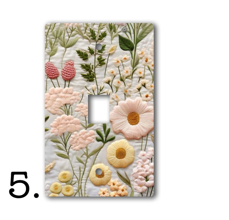 Decorative Acrylic Light Switch/Electrical Outlet Cover-Embroidered Flowers LOOK gallery