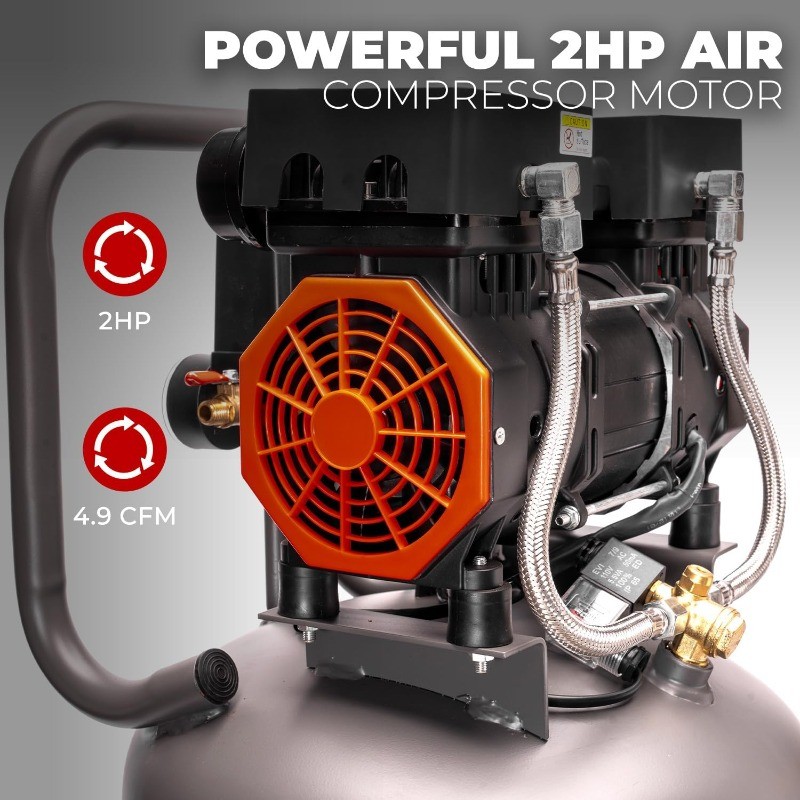13-Gallon Air Compressor 2HP 1450W 4.9CFM@90PSI Oil-Free Quiet Tank 65dB gallery
