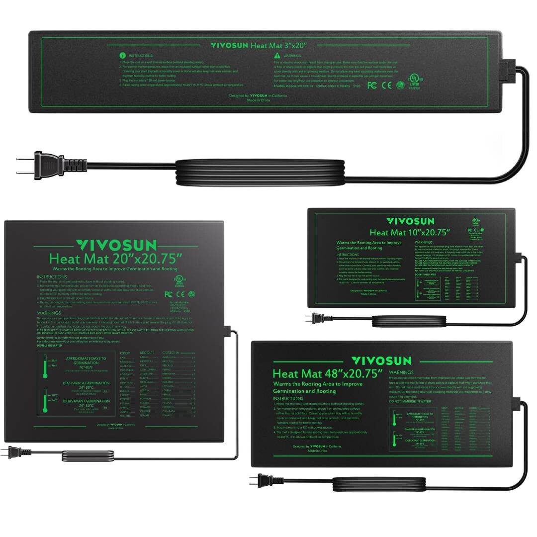 VIVOSUN Durable Waterproof Seedling Heat Mat UL & MET-Certified,6.5/20/40/105W gallery