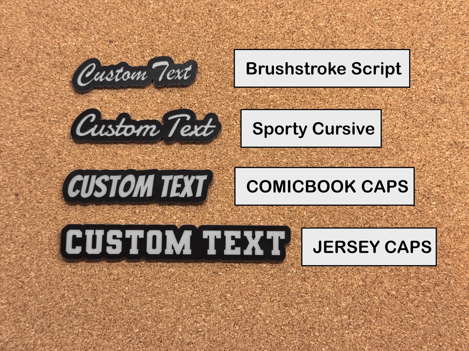 Custom Engraved Car Name Emblem Badge - Black with Gray - Customized Text Names! gallery