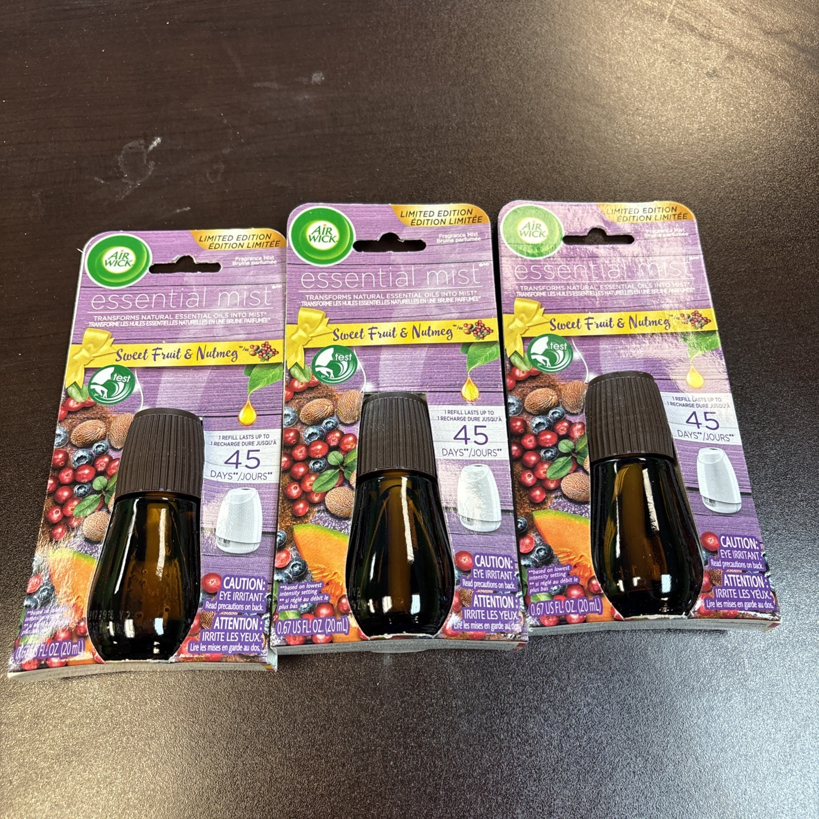 3 Pack Air Wick SWEET FRUIT & NUTMEG Essential Mist Limited Edition REFILLS gallery
