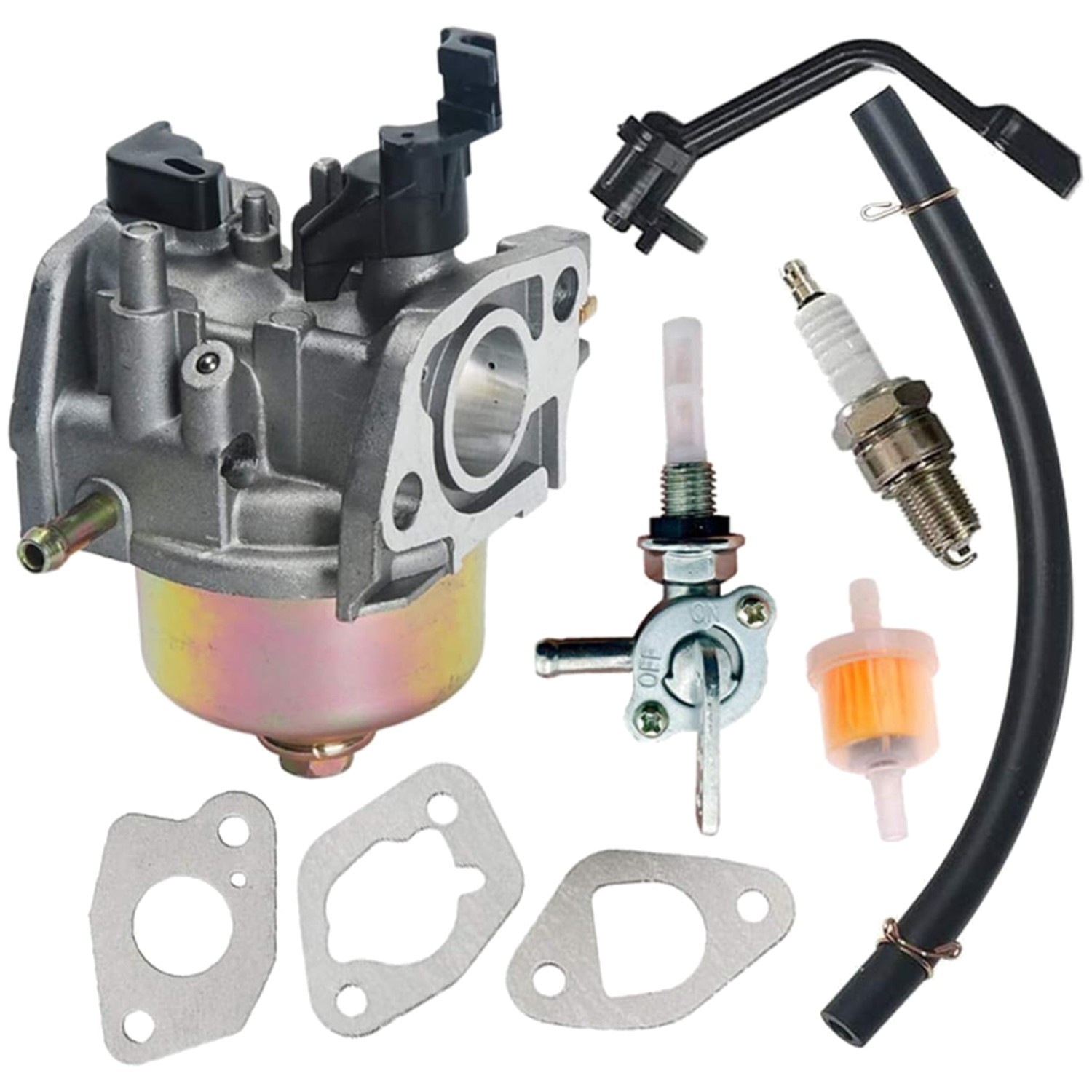 Champion 3500W-4000W Generator Carburetor with Fuel Shut Off & Spark Plug gallery