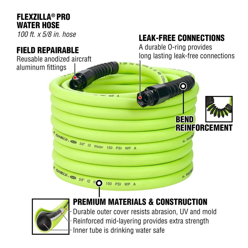 Flexzilla HFZWP5100-E Pro Water Hose 5/8 in 100 ft. Heavy Duty gallery