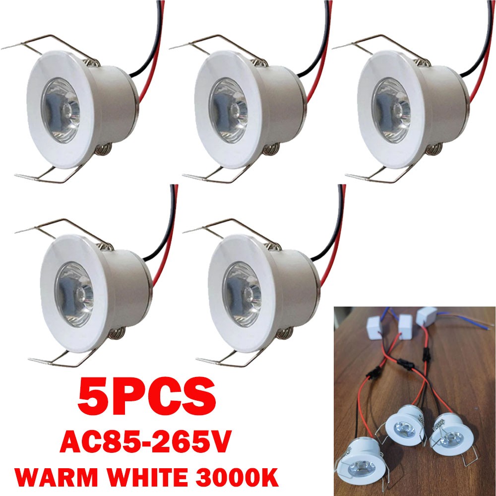5PC AC85-265V Warm White 3000K Recessed LED Ceiling Down Light Lamp & Driver US gallery