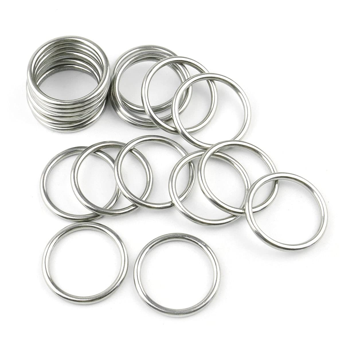 20 PCS Smoothing Welded 304 Stainless Steel O-Ring Welded Round Rings ... gallery