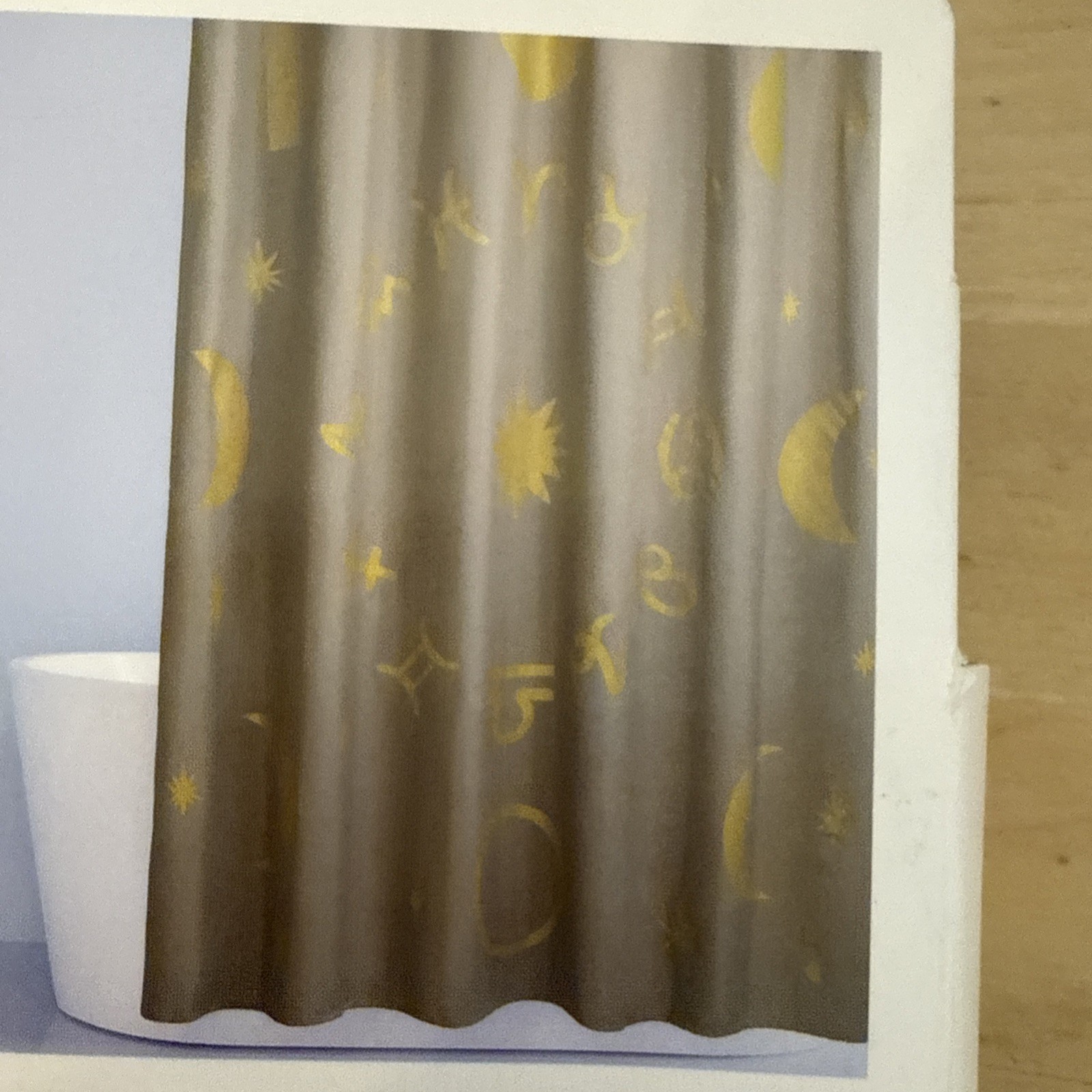 Room Essentials Celestial Metallic Shower Curtain Size 72 in x 72 in - Brand New gallery