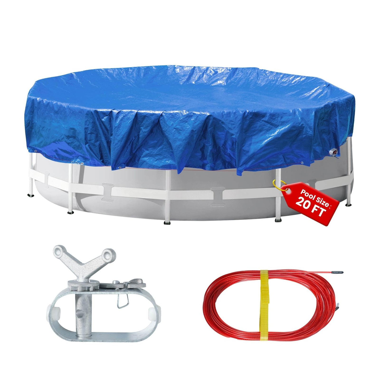 24 Ft Round Heavy Duty Winter Pool Cover,for 21ft Above Ground Pool,Cold and ... gallery