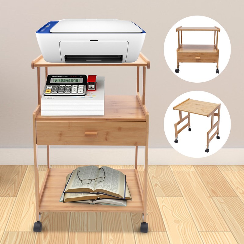 Mobile Printer Stand Holder Rolling Cart with Wheels for Home &Office 1/2/3 Tier gallery