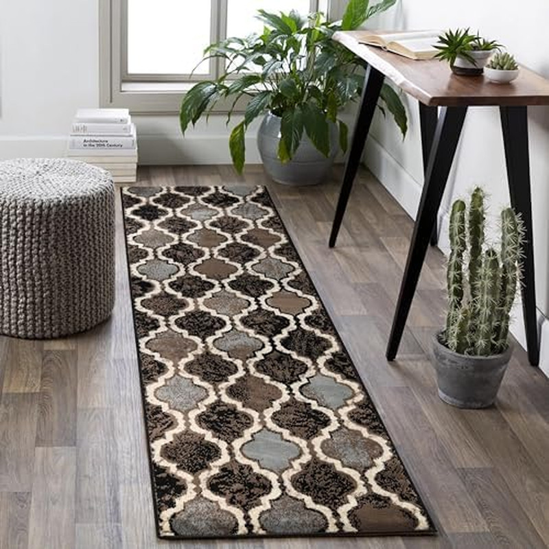 Indoor Runner Rug, Jute Backing, Modern Plush Rugs for Hallway, Living, Dining R gallery