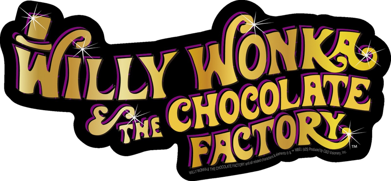 Sticker - Willy Wonka Chocolate Factory Classic 1970s Movie Shiny Logo gallery