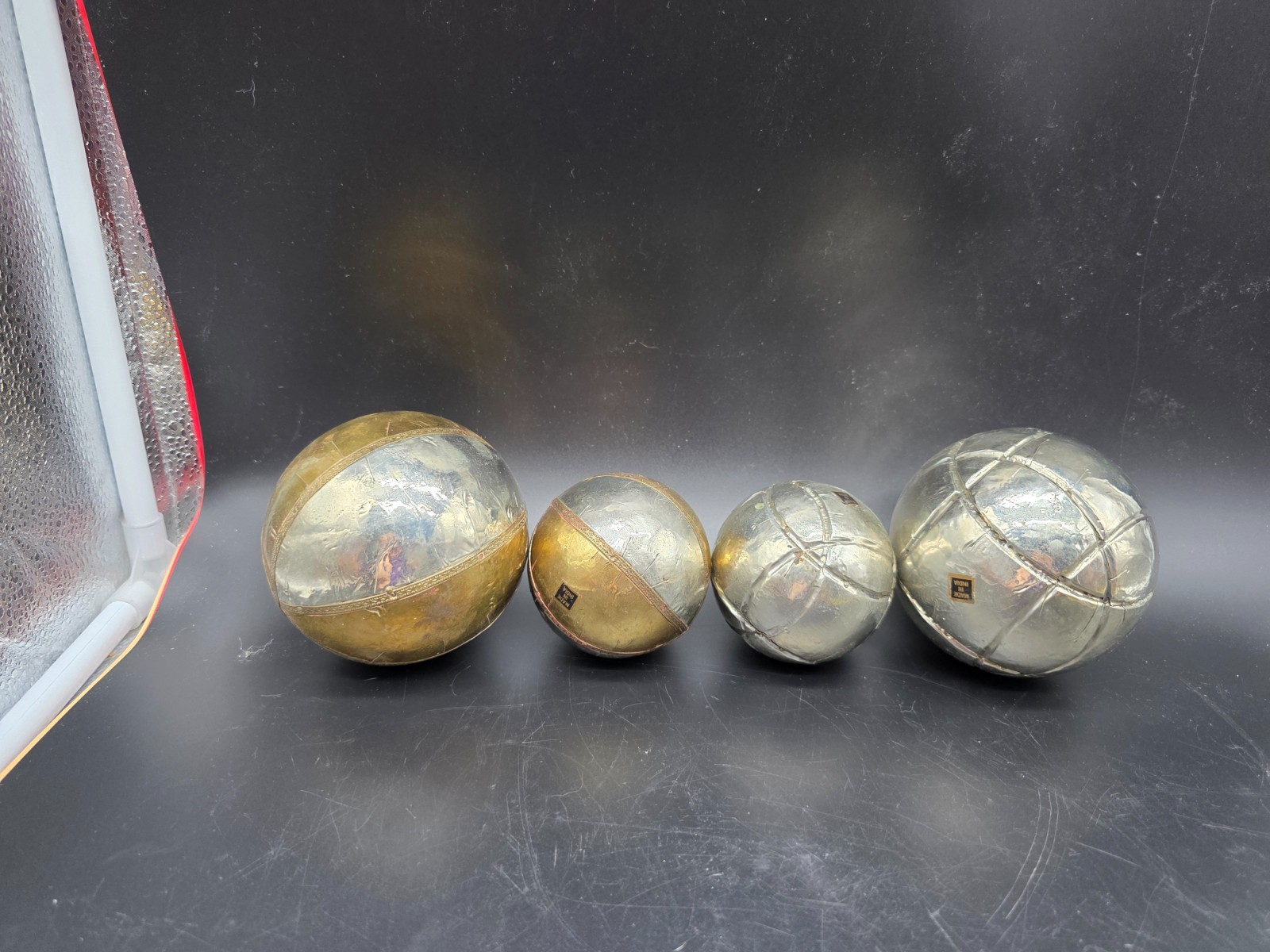 4 Brass Gold & Silver Tone Orb, Sphere, Ball, Bowl Fillers Metal Made in India gallery