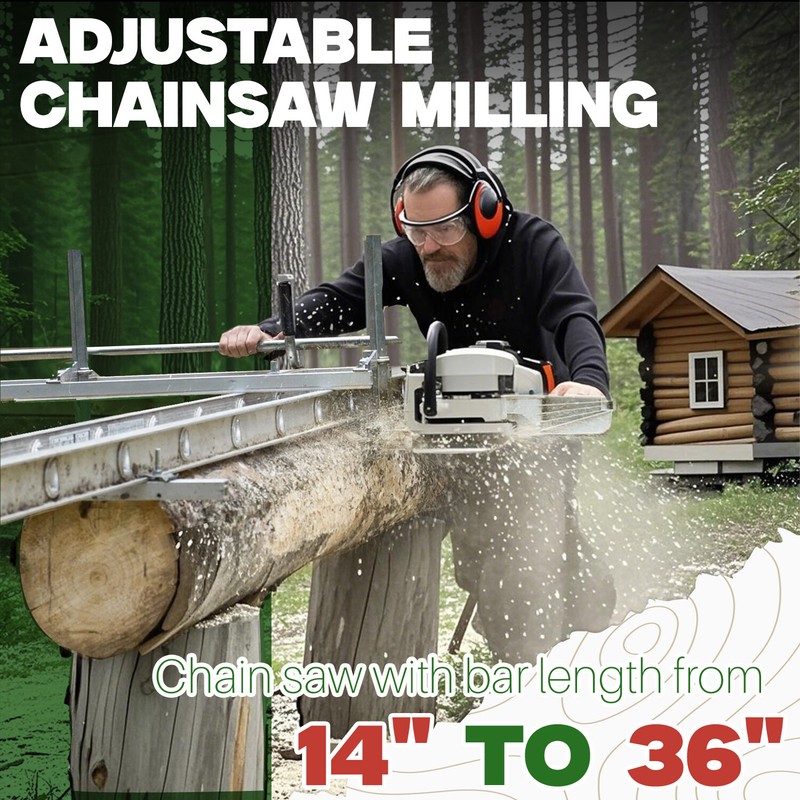 Portable Chainsaw Mill 14"-36" Guide Bar Aluminum Steel Planking Lumber gallery