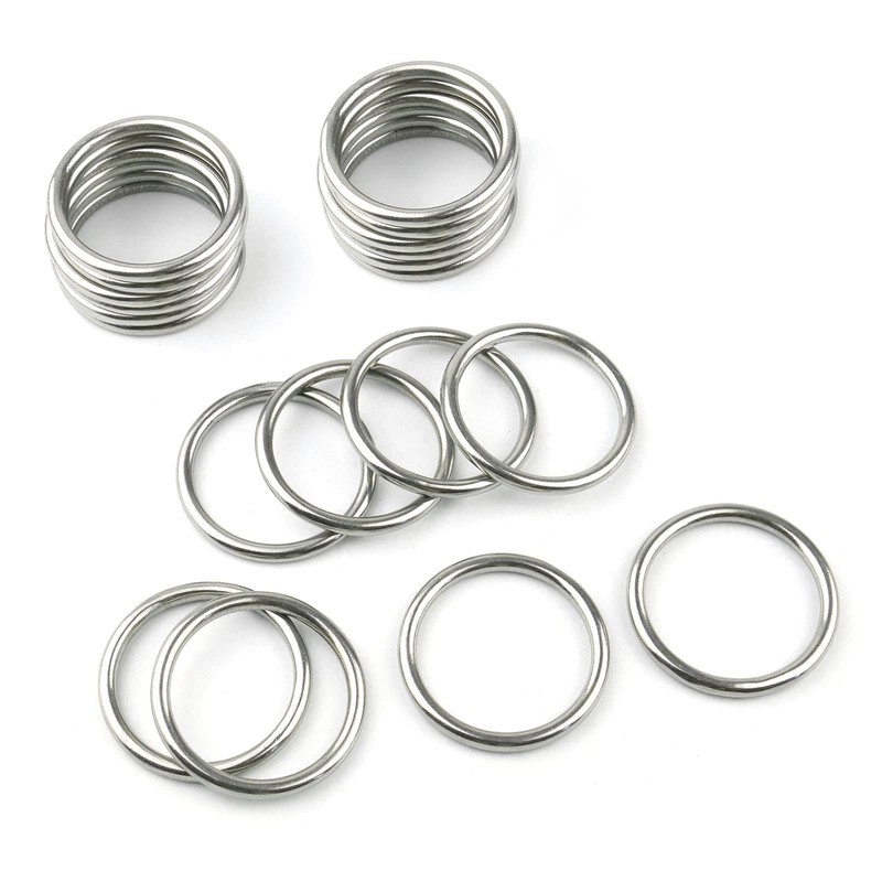 20 PCS Smoothing Welded 304 Stainless Steel O-Ring Welded Round Rings ... gallery