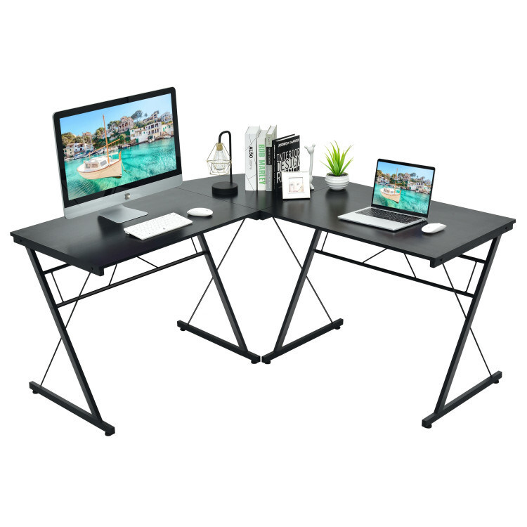 59 Inches L-Shaped Corner Desk Computer Table for Home Office Study Workstation gallery