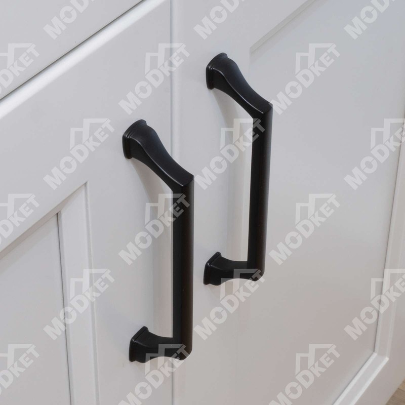 Solid Matte Black Modern Cabinet Pulls Knobs Handles Kitchen Bathroom Drawers gallery