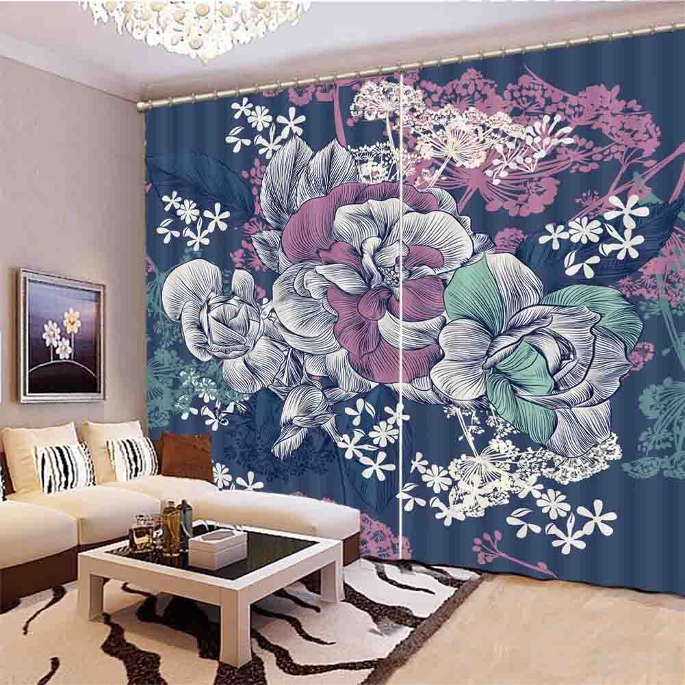 Slogan Firmly Fixed 3D Curtain Blockout Photo Printing Curtains Drape Fabric gallery
