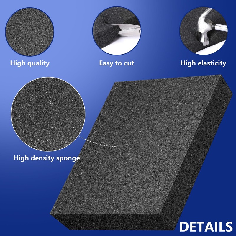8 PCS Polyurethane Foam Sheets, 2 Sizes, Cuttable, Inserts, Packing, Cases gallery