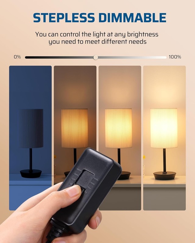 Plug in Lamp Dimmer Switch Full Range Slide Control for LED CFL Light gallery