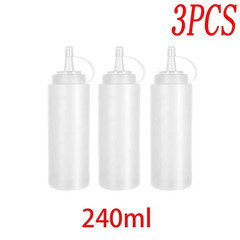 3pc Leak-Proof Squeeze Bottle – 8oz/12oz/17oz/23oz/34oz Sauce Dispenser – NEW