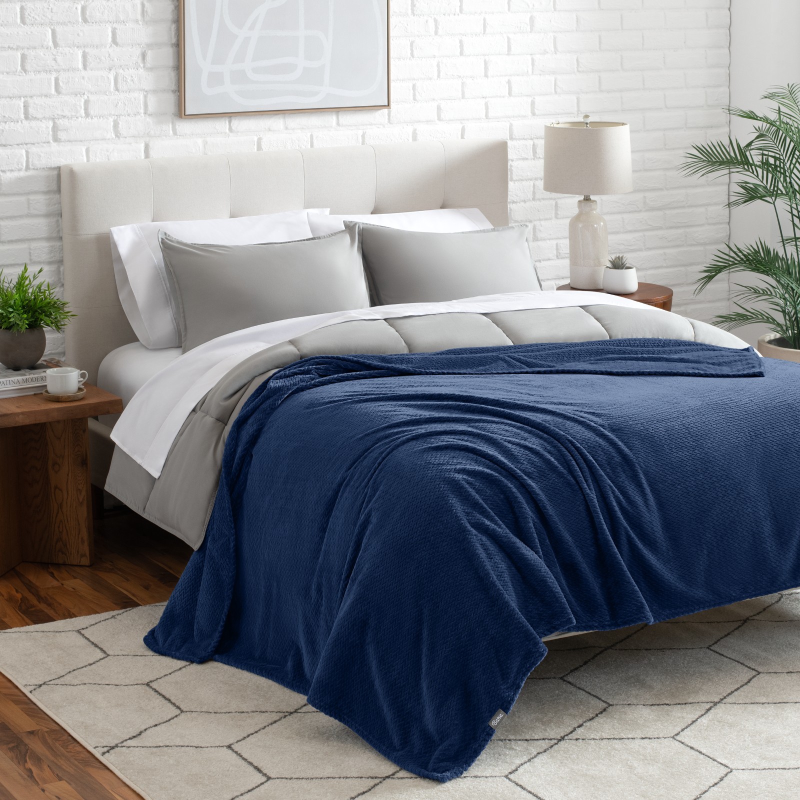 Bare Home Textured Fleece Microplush Blanket - Lightweight Blanket - Ultra Soft gallery