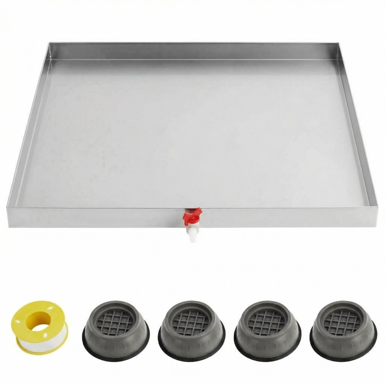 24/27/28/36 in Washing Machine Pan Under Washer Tray Drip Drain Stainless Steel gallery