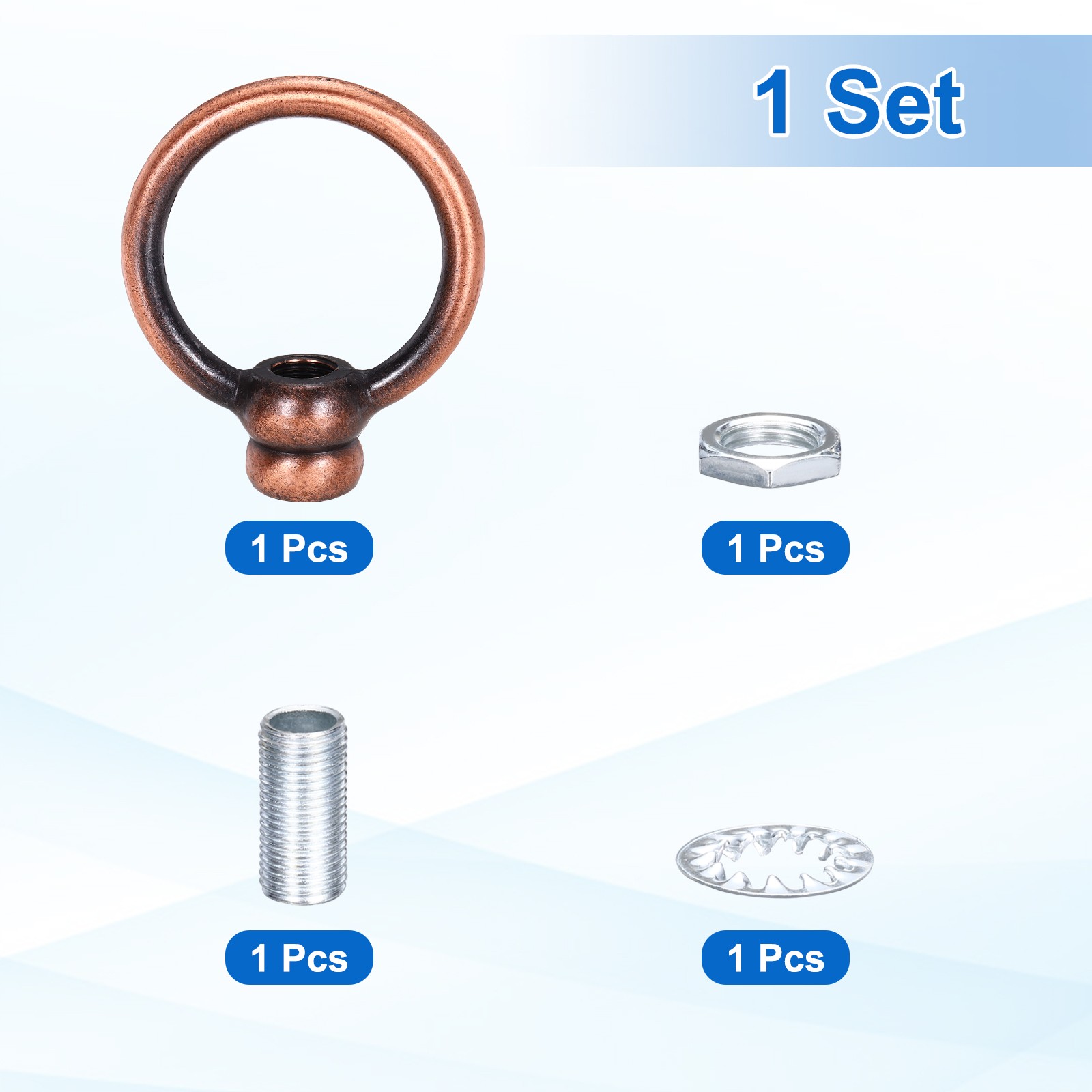 8kg M10 2x2.3" Thread Lifting Eye Nut Holder Hook Ring Red Copper gallery