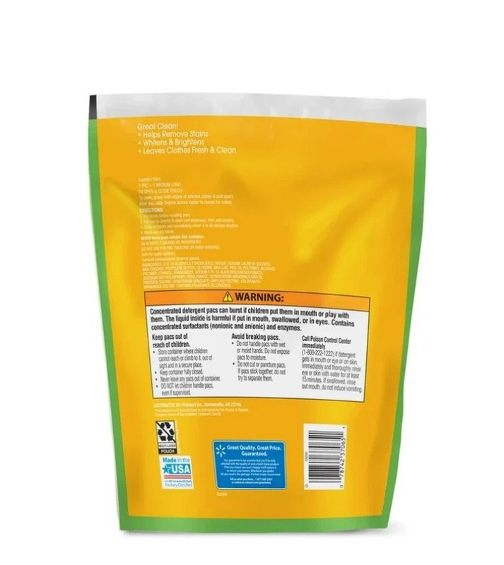 (4 pack) Great Value Ultimate Fresh Laundry Pacs, Original Clean, 60 Count- NEW gallery