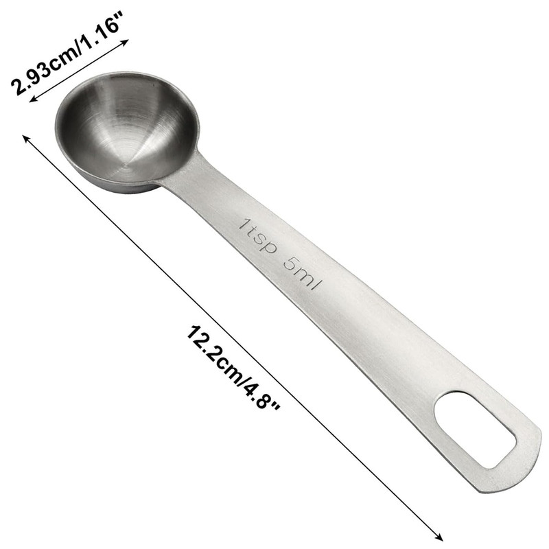 Measuring Spoon 1 Teaspoon 5ml 5cc Stainless Steel Cooking Baking Spices 2 Pack gallery