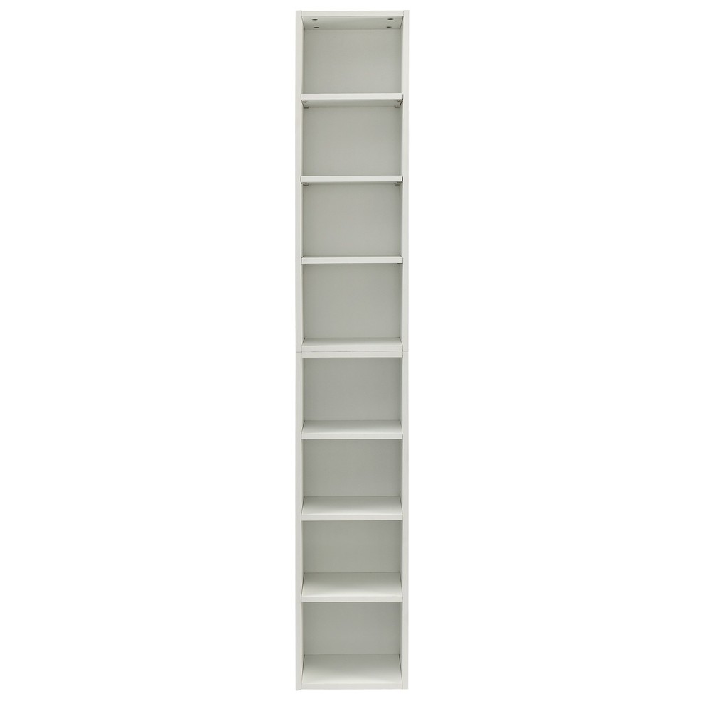 Multi-functional 8-layer storage cabinet - white, adjustable bookshelf
