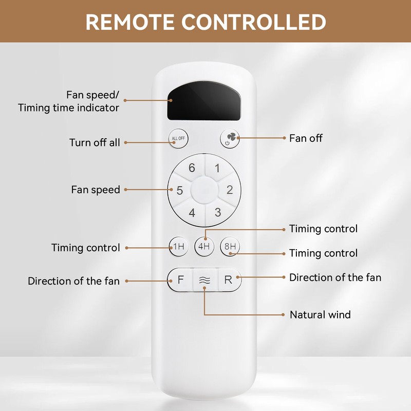 52in Low Noise Ceiling Fan without Light Quiet DC Motor/Remote Control/ CFN 4700 gallery
