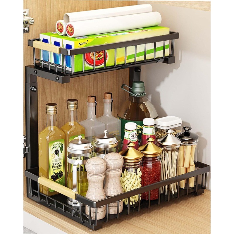 Under Kitchen Sink Organizers and Storage 2 Tier Pull Out Cabinet bathroom gallery