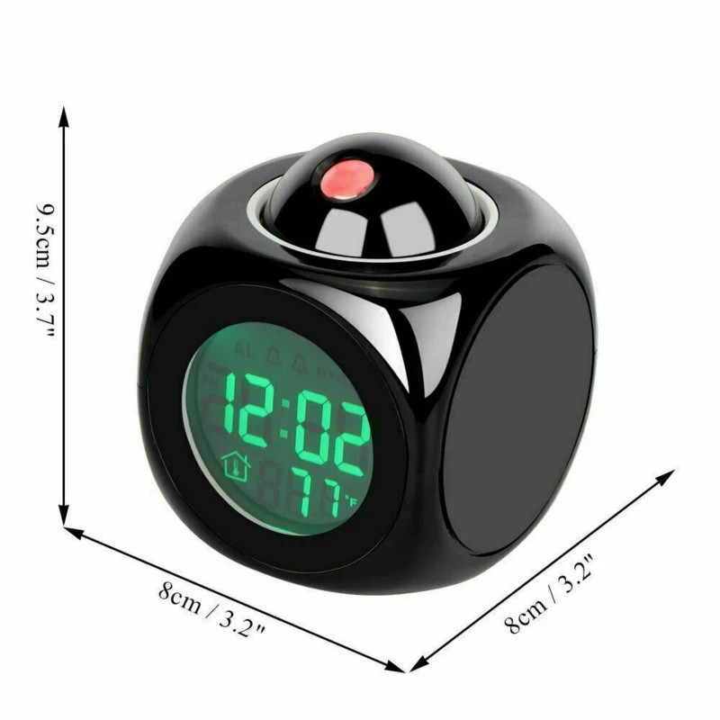 LED Projection Alarm Clock Digital LCD Display Voice Talking Weather Snooze USB gallery