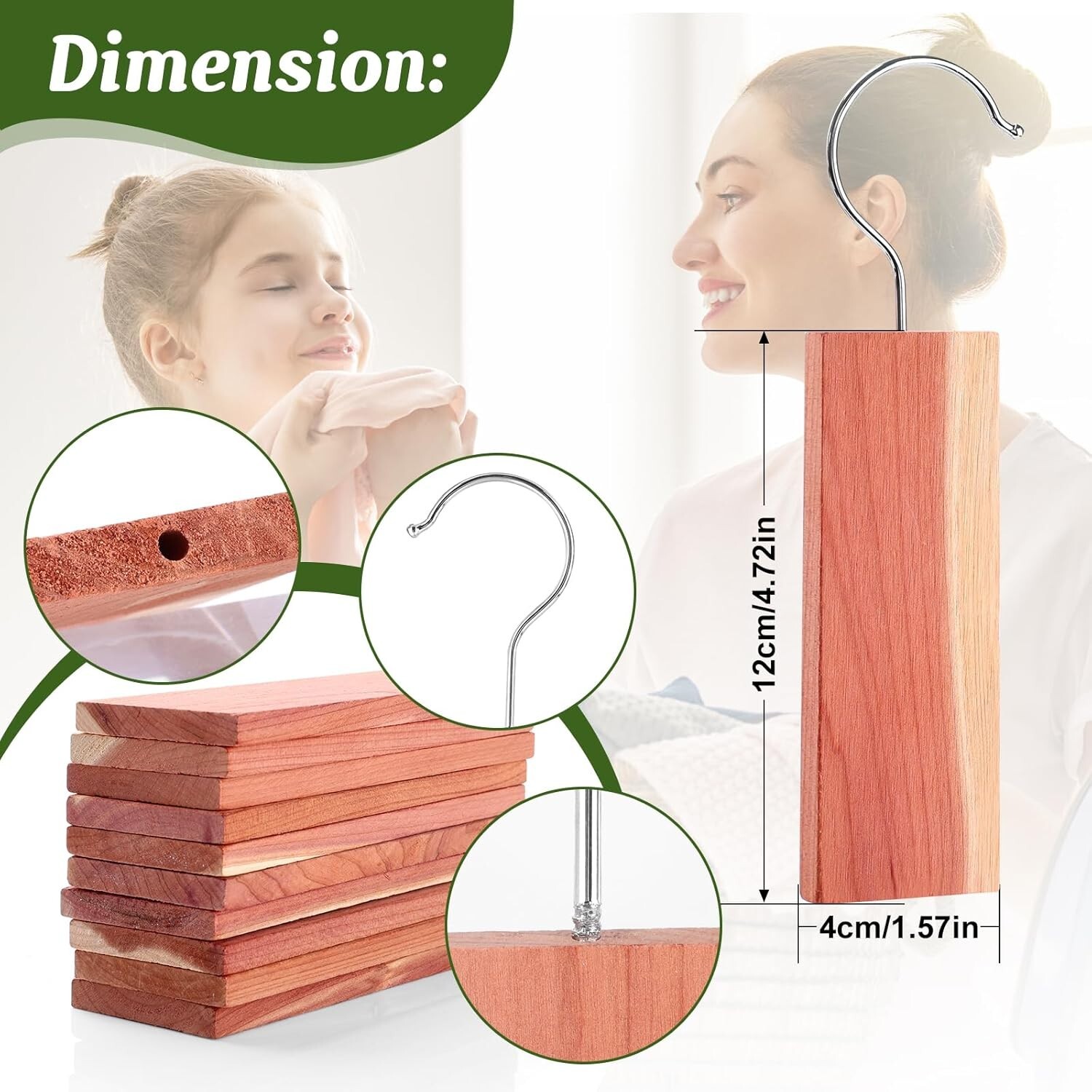 16 Pack Cedar Planks for Clothes Storage, Aromatic Red Cedar Wood Hangers wit... gallery