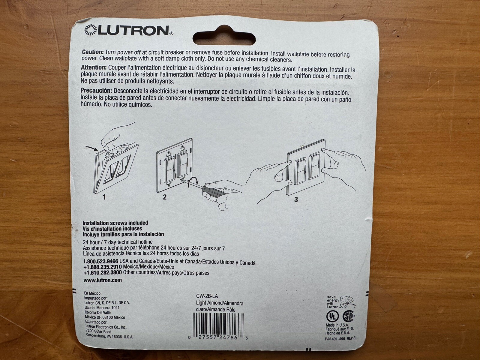 Lutron Claro Wall plate Gloss Light Almond CW-2B-LA No Visible Screws 2 Gang gallery