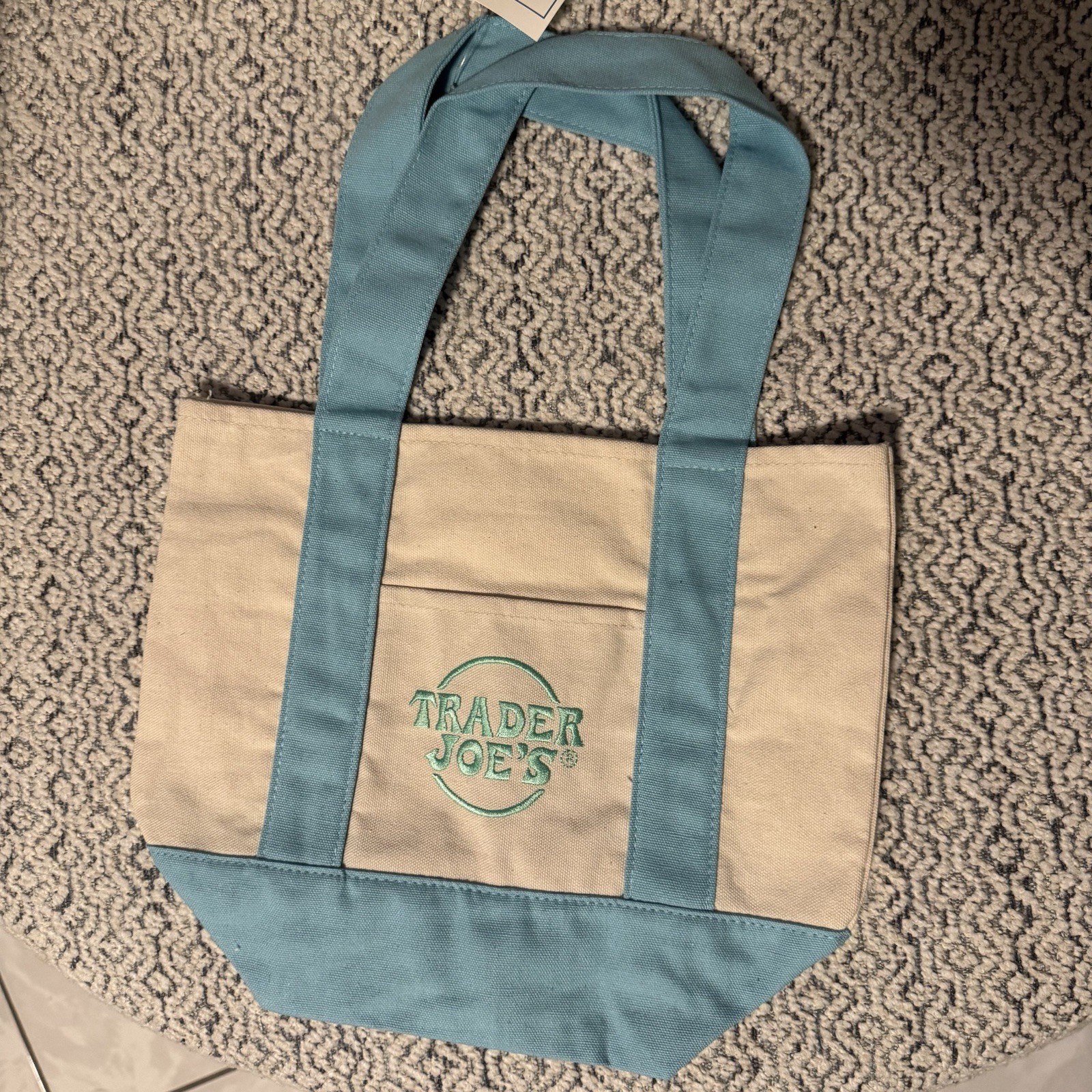 Trader Joe’s Mini Pastel Canvas Tote Bag Green Spring Bag 2026 gallery