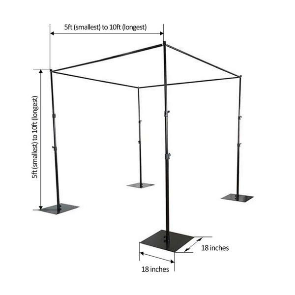 10ft x 10ft Black Adjustable BACKDROP STAND KIT Photo Background Decorations gallery