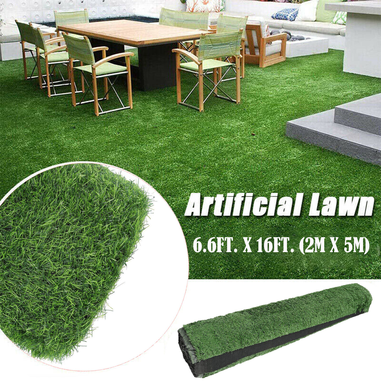 16x6.6 ft Artificial Grass Mat Synthetic Landscape Fake Lawn Pet Dog Turf Garden gallery