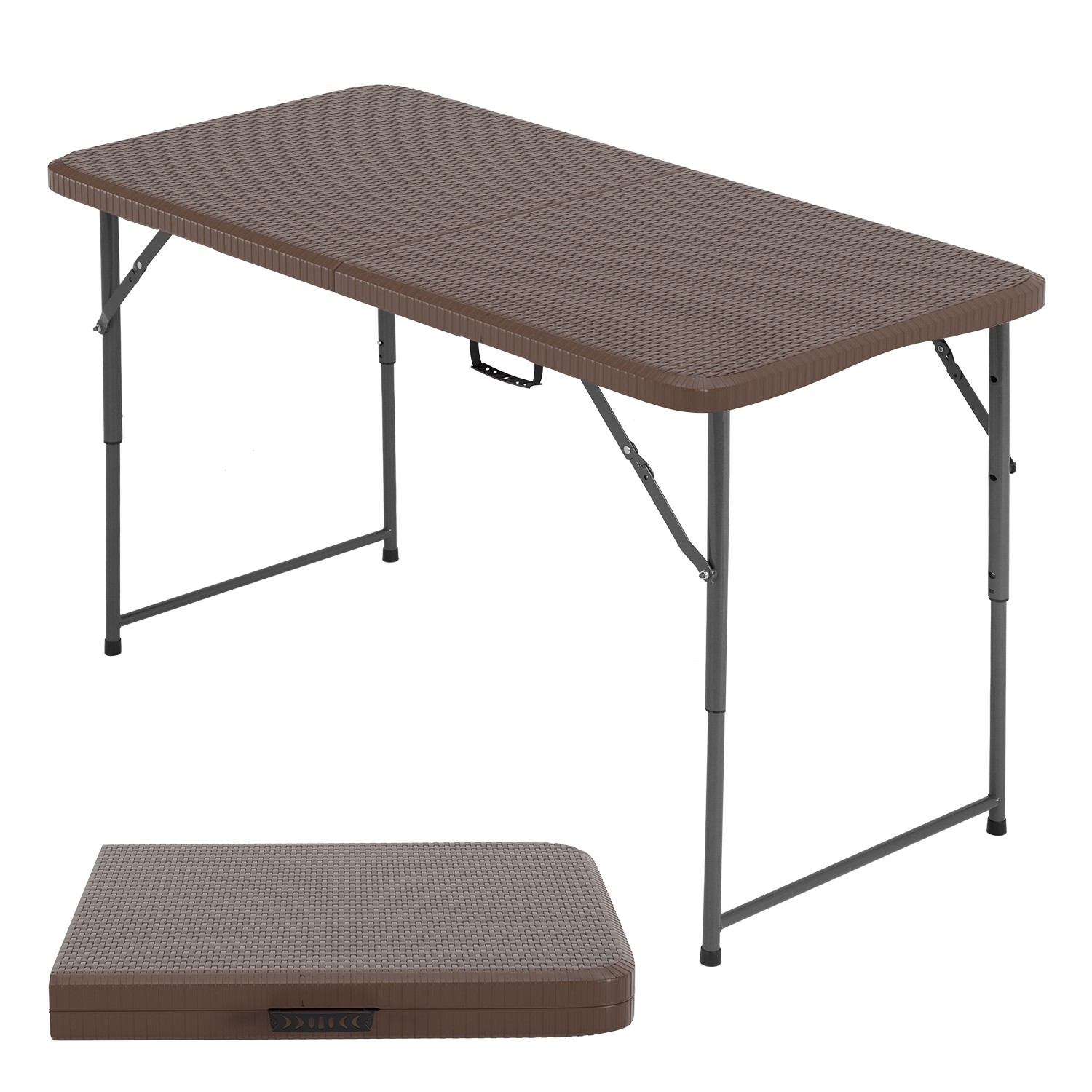 4FT Folding Table Half Portable Foldable Table Picnic Table for Office Home gallery