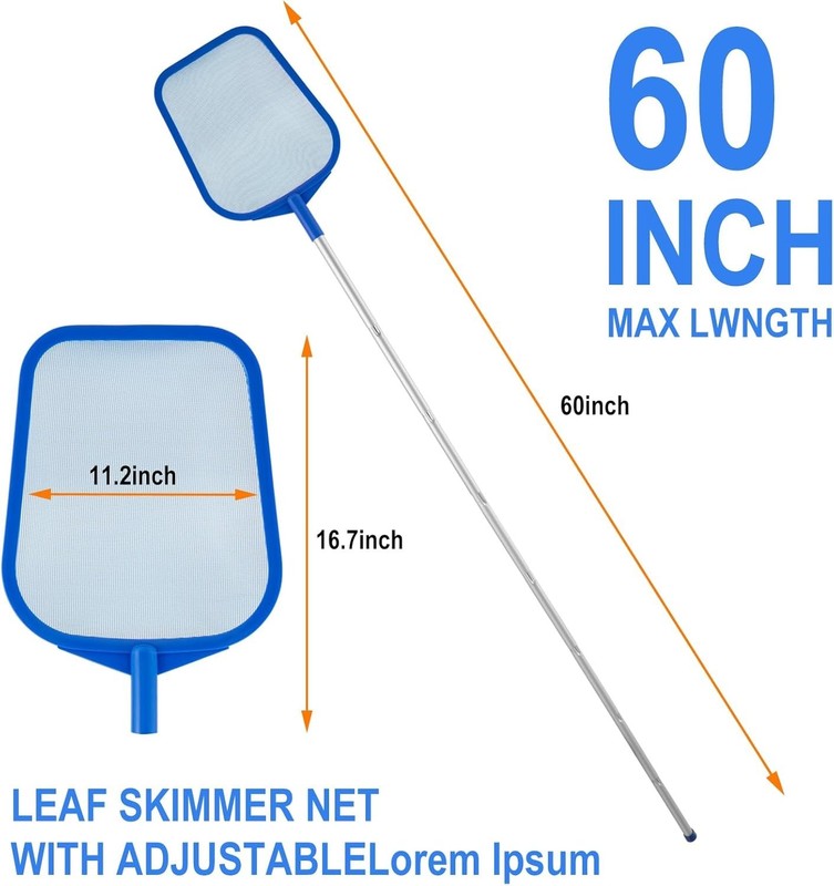 Pool Skimmer Net with Adjustable Aluminum Pole 23 to 60 Inches Ultra Fine Mesh gallery