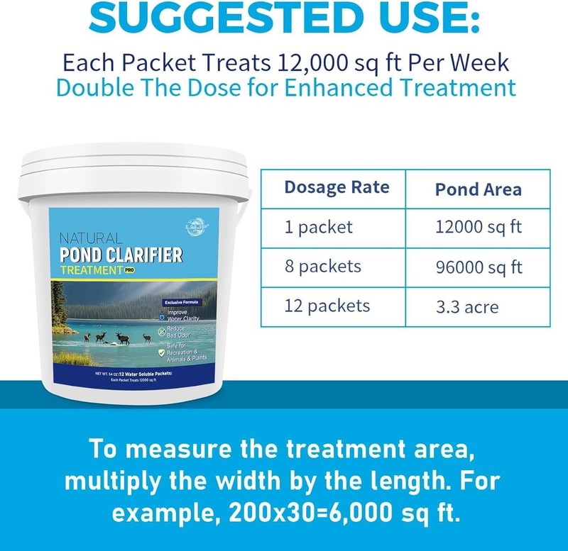 Pond Clarifier Treatment – 12 Packets Natural Pond Water Clear for Outdoor La... gallery