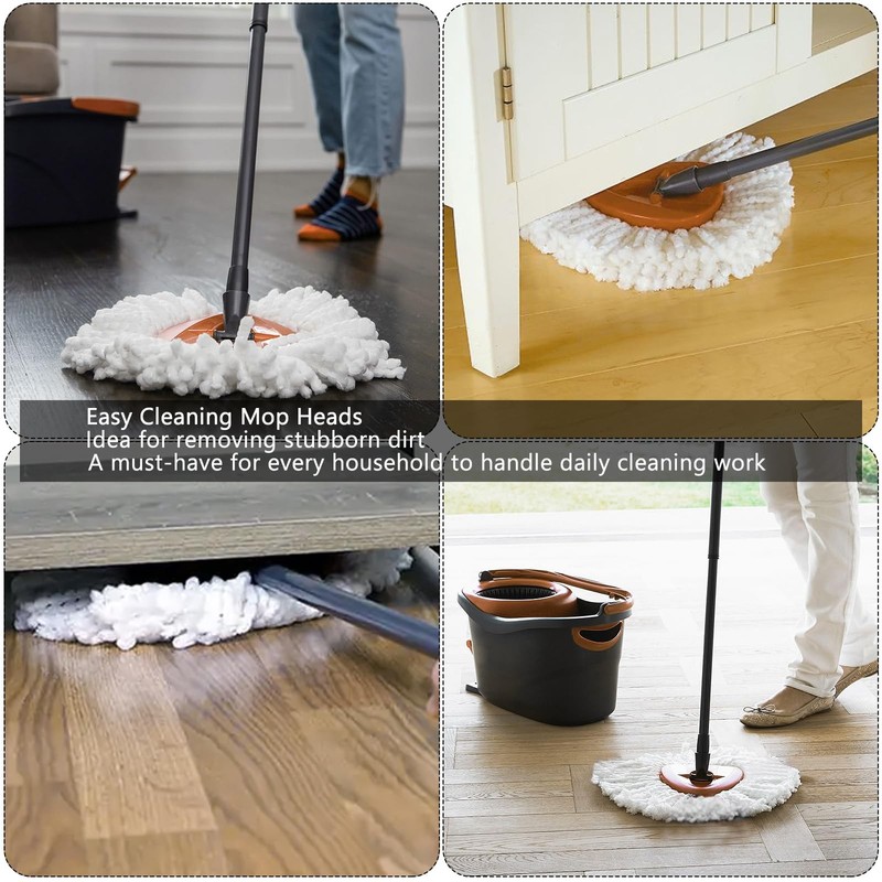 8Pack Spin Mop Replacement Heads,Spinning Mop Replace Head for Floor Cleaning... gallery