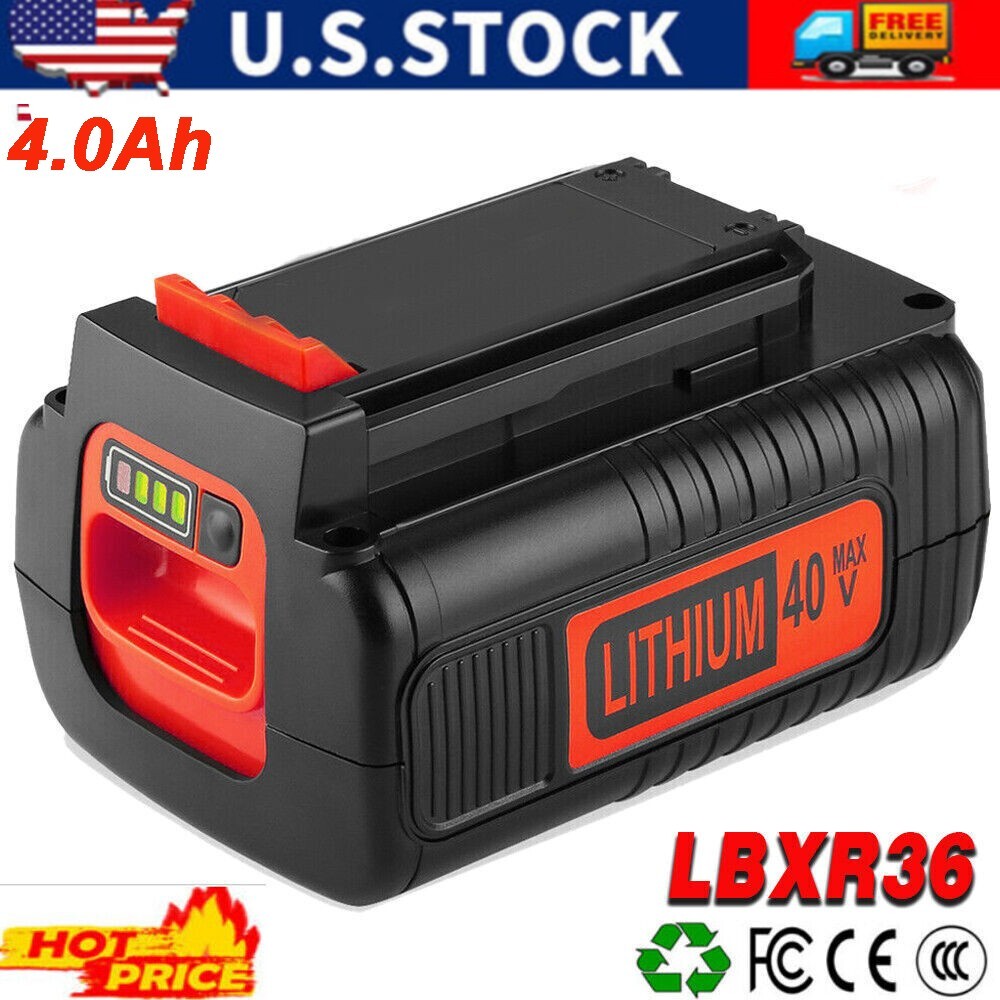 40 Volt 4.0Ah Lithium Battery for Black and Decker 40V Max LBX2040 LBXR36 LSW36 gallery