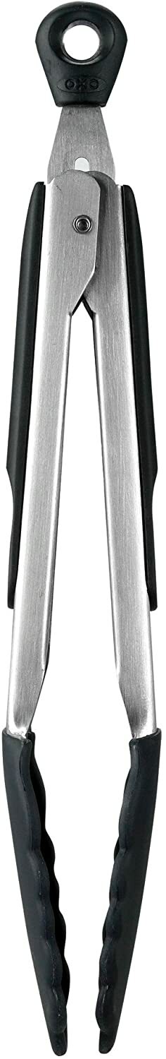 OXO Good Grips 9"-12" Kitchen Tongs With Stainless Steel Body And Silicone Heads gallery