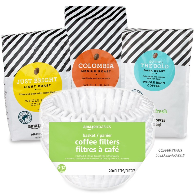 Amazon Basics Basket Coffee Filters for 8-12 Cup Cup, White gallery