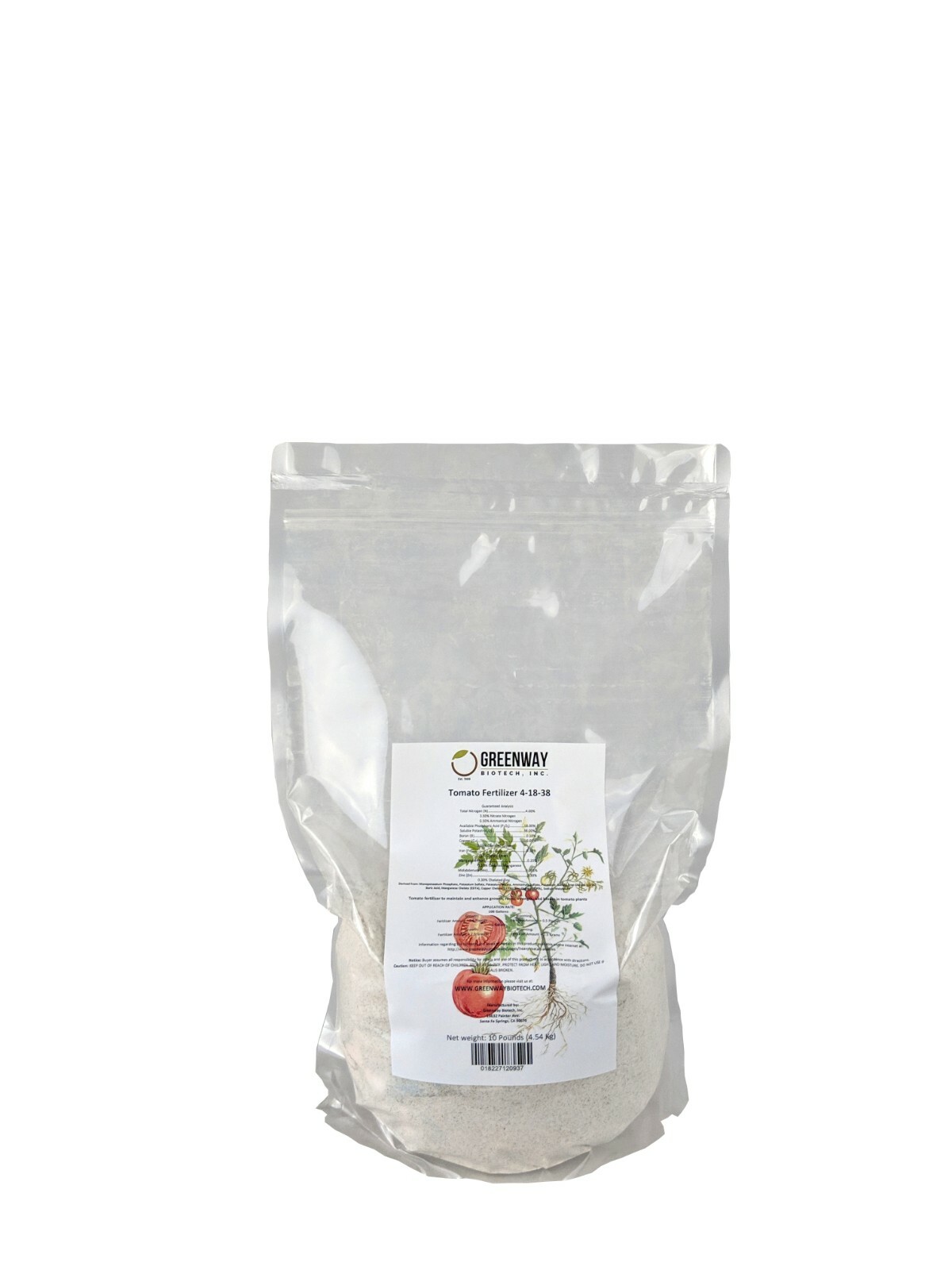 Tomato Fertilizer 4-18-38 + Micros 10 Pounds - Makes 2000 Gallons Hydroponics gallery