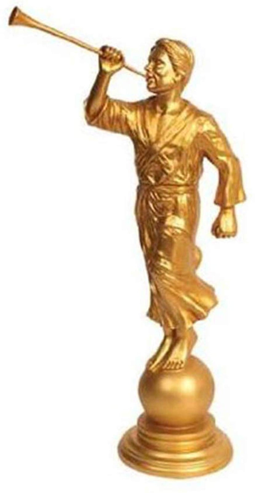 One Moment In Time S31 Statue Angel Moroni Gold Tone 15" Cultured Marble Mormon gallery