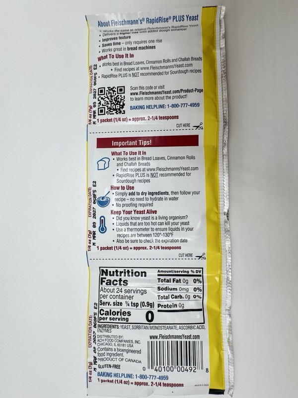 5 Strips Fleischmann’s Rapid Rise Plus Instant Yeast Packets | Exp 03/2027+ gallery